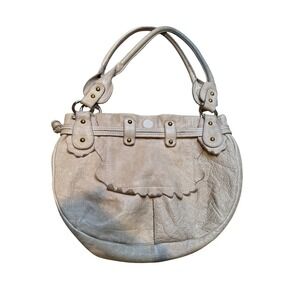 Peruzzi Made in Florence Leather Shoulder Bag Beige Hobo‎ Purse